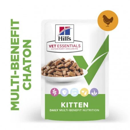 Vet Essentials Chat Multi-Benefit Kitten Poulet Sachet Repas 3 Vet Essentials Chat Multi-Benefit Kitten Poulet Sachet Repas