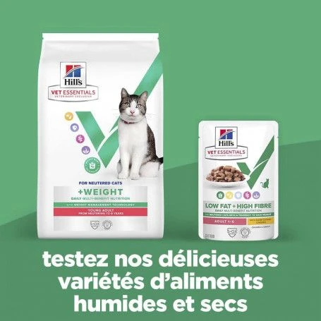 Vet Essentials Chat Multi-Benefit + Weight Adult Poulet Sachets Repas 5 Vet Essentials Chat Multi-Benefit + Weight Adult Poulet Sachets Repas – Image 3